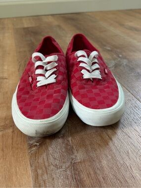 Vans Red Checkerboard Low-Top Sneakers